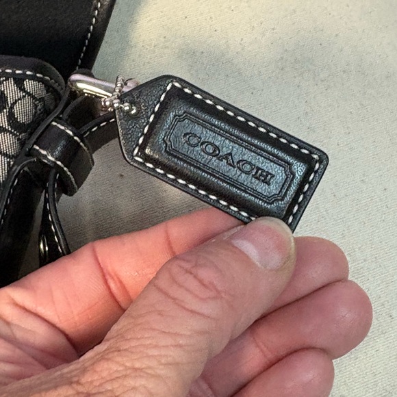 Coach 6376 Signature Mini C Canvas Black Flap Buckle Shoulder Bag Purse - Picture 12 of 12